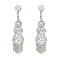 a pair of diamond chandelier earrings